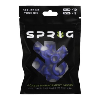 Value Pack 10x 1/4” Sprigs + 5x 3/8” Big Sprigs, kabelhanteringsklämmor - blå