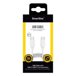 USB-C till USB-C 2.0 Vit - 2m