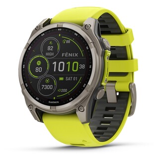 Fenix 8 - 47 mm, Solar Sapphire - Ti Graphite Amp Yellow