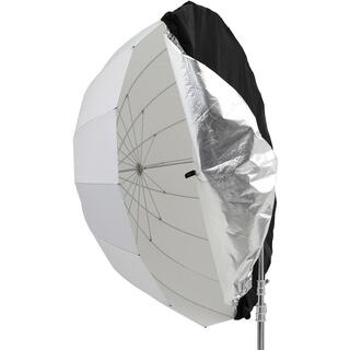 Bakre duk till paraboliskt paraply, svart silver - 130 cm