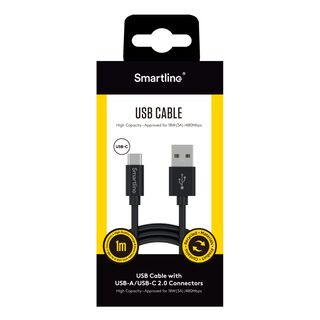 USB-A till USB-C 2.0 Svart - 1m