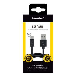 USB-A till USB-C 2.0 Svart - 2m