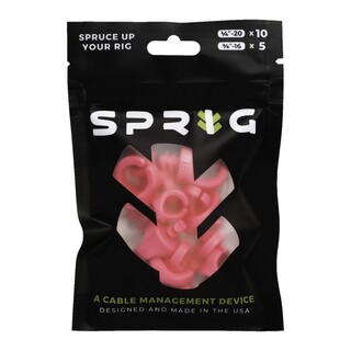 Value Pack 10x 1/4” Sprigs + 5x 3/8” Big Sprigs, kabelhanteringsklämmor - rosa