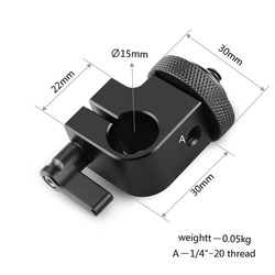 860 15 mm rörfäste med 1/4-tumsskruv