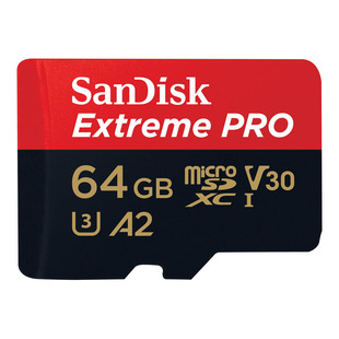 microSDXC Extreme Pro 64GB UHS-I U3 V30, Class 10, A2, 200MB/S