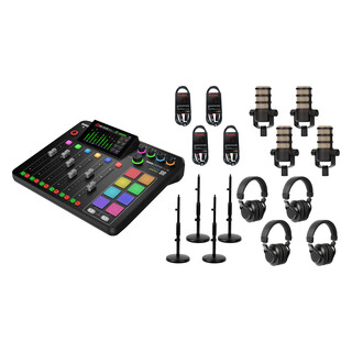 Rodecaster Pro II, podcasting bundle 4 - Svart