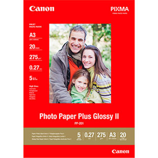 A3 Photo Paper Plus Glossy II, PP-201, 20 ark, 265g/m2