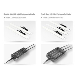 Portable Double Light LED Ministudio L80x80x80cm