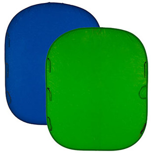 hopfällbar bakgrund Chromakey 1,8 x 2,1 m, blå/grön