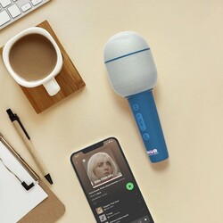 Groovy, karaoke mikrofon med bluetooth högtalare - Blå