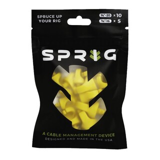 Value Pack 10x 1/4” Sprigs + 5x 3/8” Big Sprigs, kabelhanteringsklämmor - gul