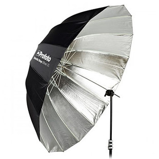 djupt paraply, silver, 165 cm (Xlarge) +  diffusorduk (begagnad)