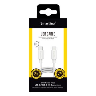 USB-C till USB-C 2.0 Vit - 2m