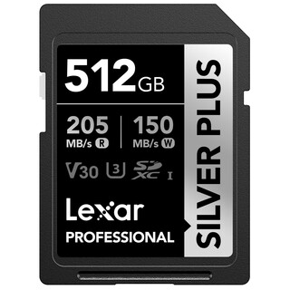 SDXC Professional Silver Plus 1066x UHS-I/U3/A2/4K R205/W150 (V30) - 512GB