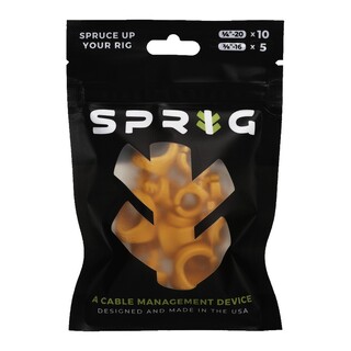 Value Pack 10x 1/4” Sprigs + 5x 3/8” Big Sprigs, kabelhanteringsklämmor - orange