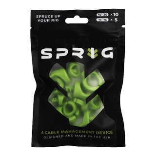 Value Pack 10x 1/4” Sprigs + 5x 3/8” Big Sprigs, kabelhanteringsklämmor - grön