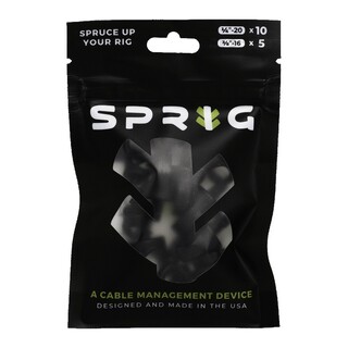 Value Pack 10x 1/4” Sprigs + 5x 3/8” Big Sprigs, kabelhanteringsklämmor - svart