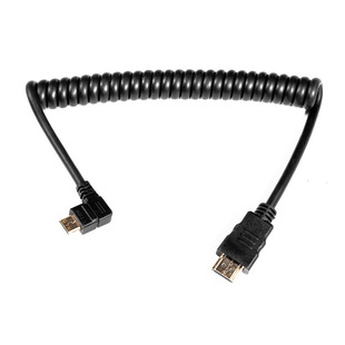 HDMI-spiralkabel vinklad, standard-mini (A-C), 20-40cm