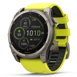 Fenix 8 - 51 mm, Solar Sapphire - Ti Graphite Amp Yellow